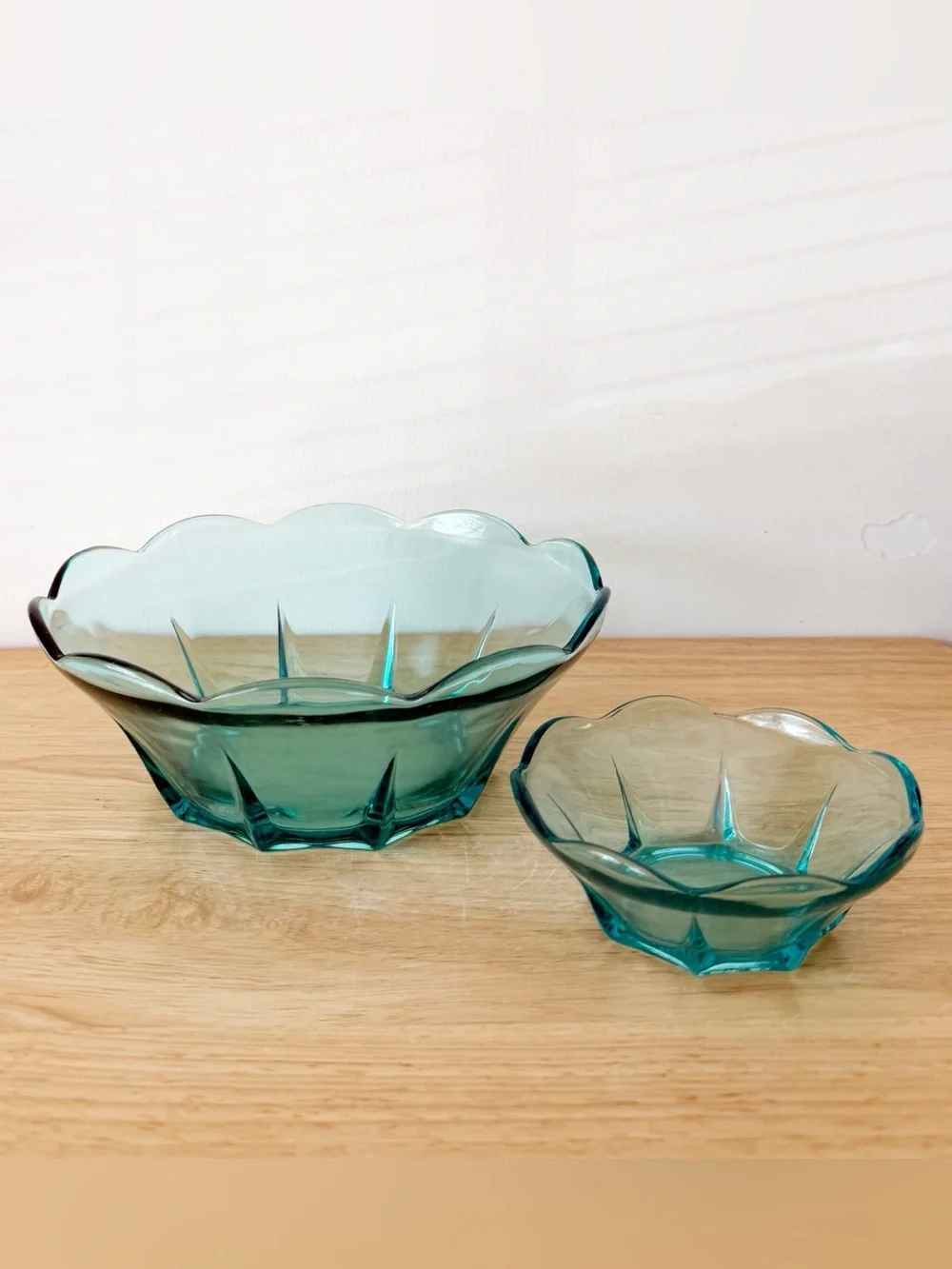 Anchor Hocking Swedish Modern Aquamarine Glass Chip & Dip Dessert Serving Set